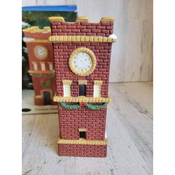 Heartland valley porcelain clock Tower vintage Village accessory Xmas - Picture 3 of 8